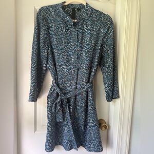 Petticoat Alley Blue and White Long Sleeve Dress